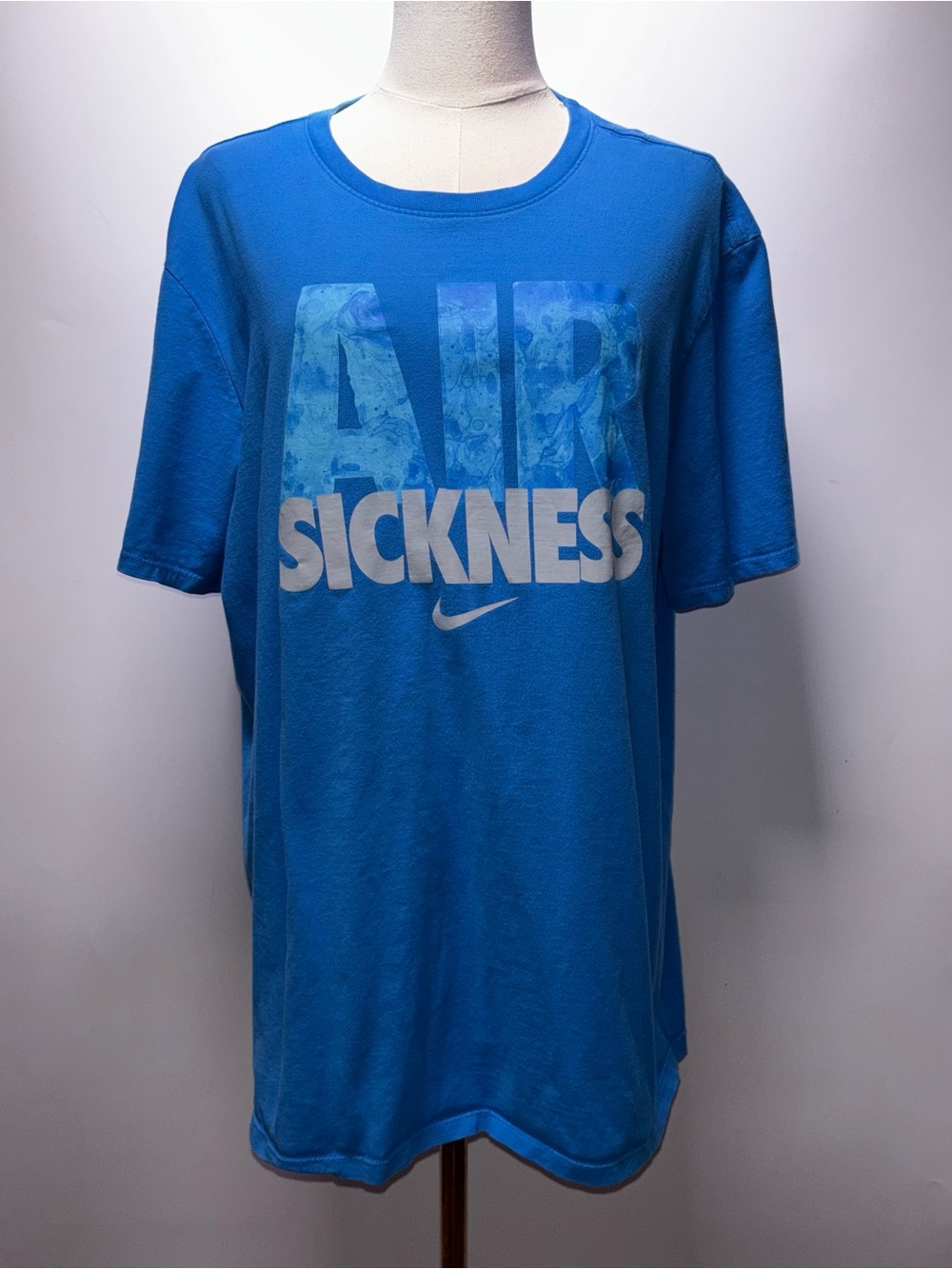Nike Blue 'AIR SICKNESS' Graphic Short-Sleeve Tee Size XL